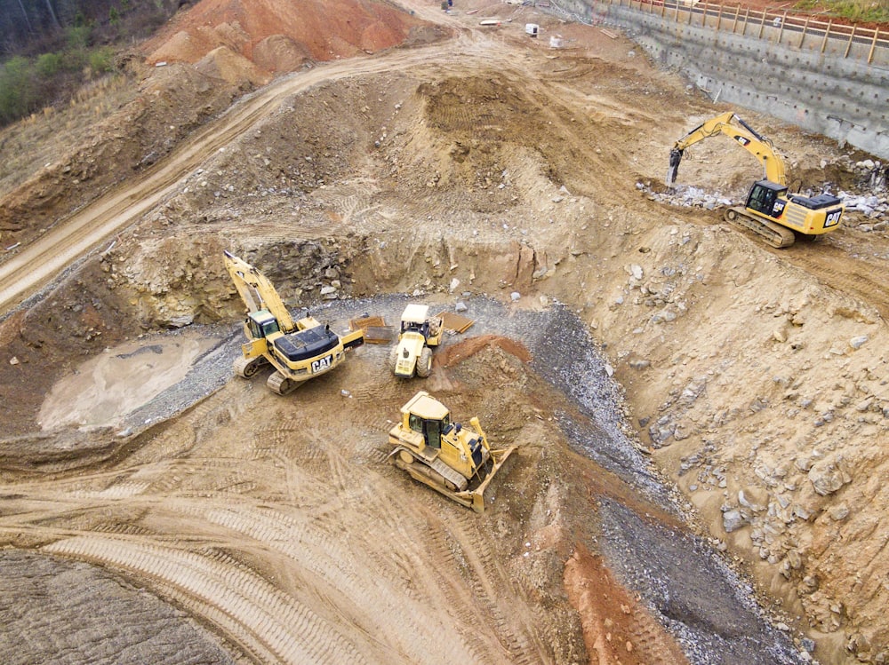 Excavators working an open cut
